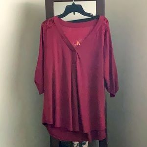 Womens torrid size 2 lace back blouse